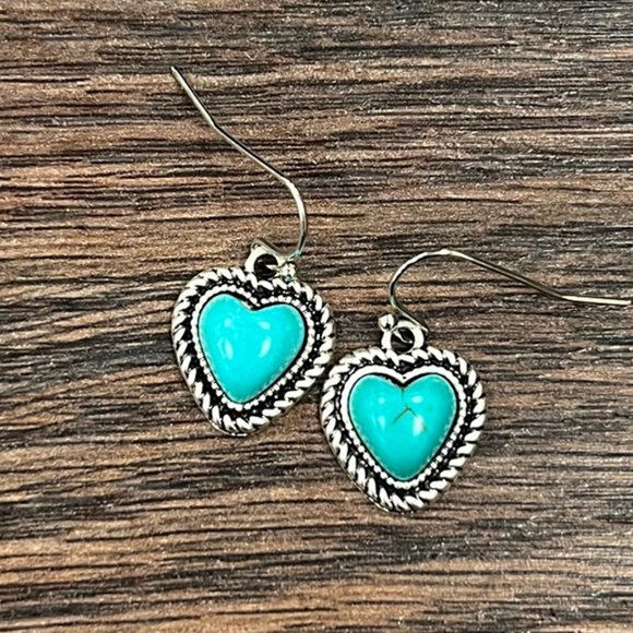 Jewelry - Turquoise Heart Small Dangle Earring